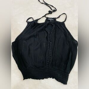 Black Halter Crop Top